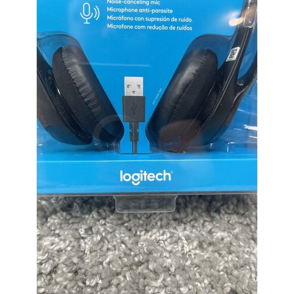 Logitech H390 Black Over the Ear Computer Headset USB New Open Box - Picture 3 of 8